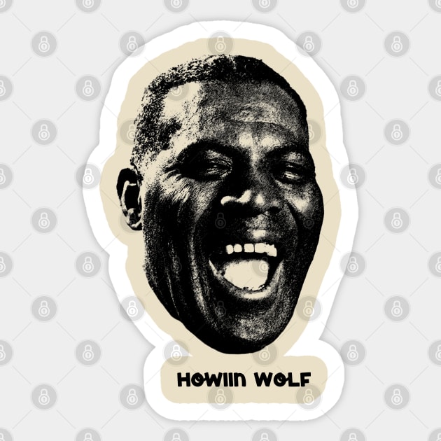 Portrait Retro Howlin' Wolf Sticker by LEMESGAKPROVE